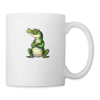 Lustiger Entspannter Krokodil Cartoon - Tasse - Weiß - Rechts