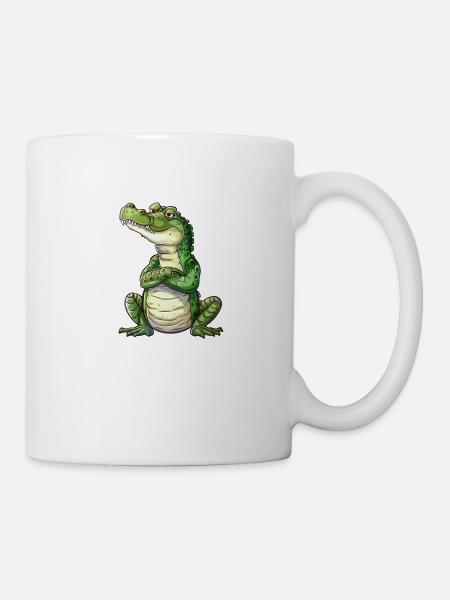 Lustiger Entspannter Krokodil Cartoon - Tasse - Weiß