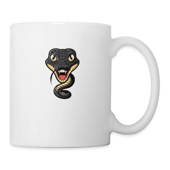 Stylish snake with open mouth - Mug - white - Right
