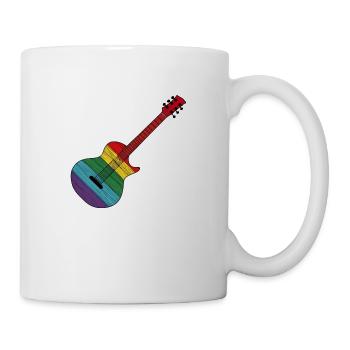 Regenbogen Gitarre Rock'n'Roll Design - Tasse - Weiß - Rechts