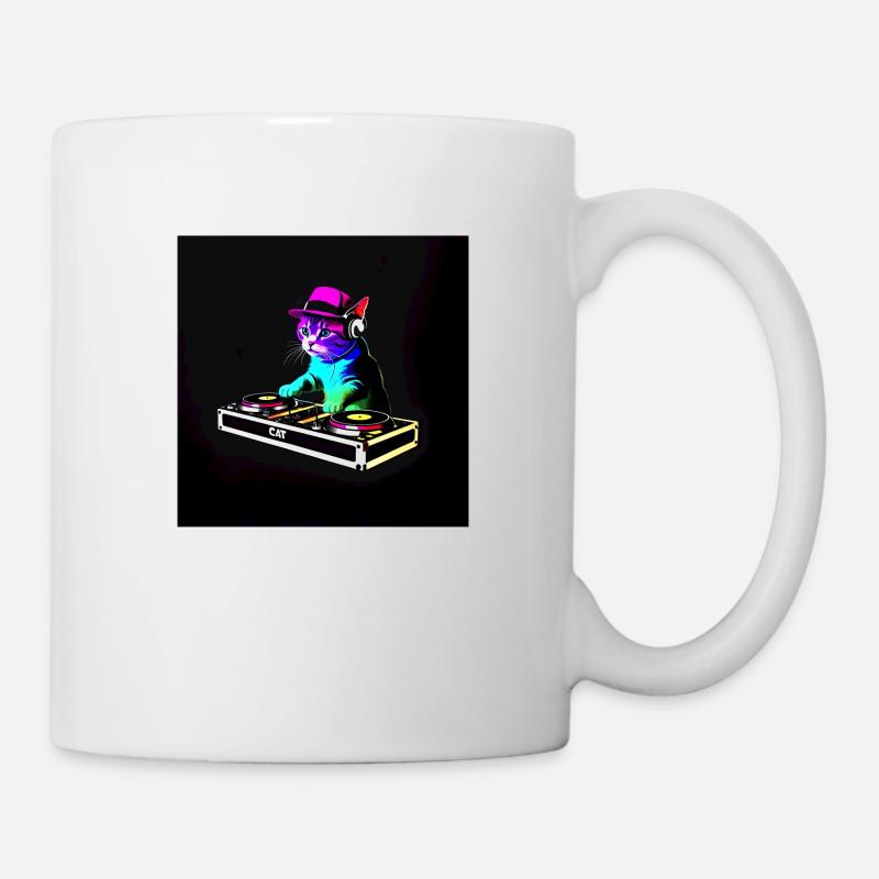 DJ Chat Scratch - Mug blanc - blanc