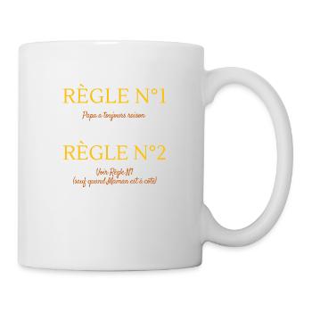Règle N°1 - Mug blanc - blanc - Droite
