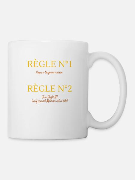 Règle N°1 - Mug blanc - blanc
