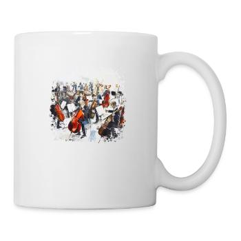 Der Kontrabass ist das größte Streichinstrument - Tasse - Weiß - Rechts