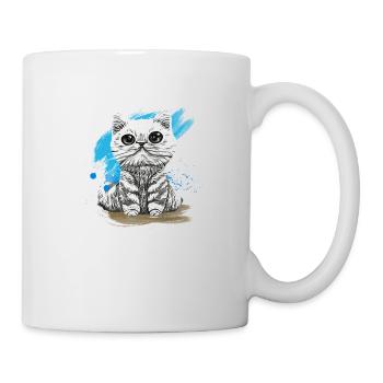 Happy Furry kitten tshirt - Mug - white - Right