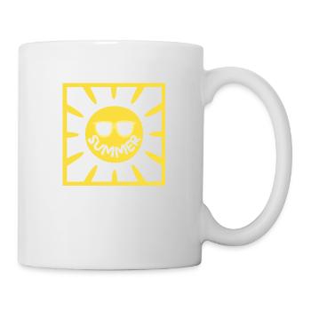 Sonne, Sommer und Gläser - Tasse - Weiß - Rechts