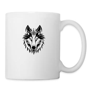 Un loup spirituel fort. La bête de la nature - Mug blanc - blanc - Droite