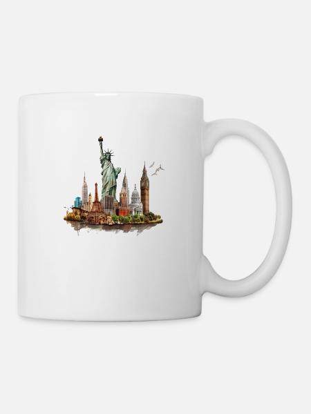 Die Wahrzeichen der Großstädte - Tasse - Weiß