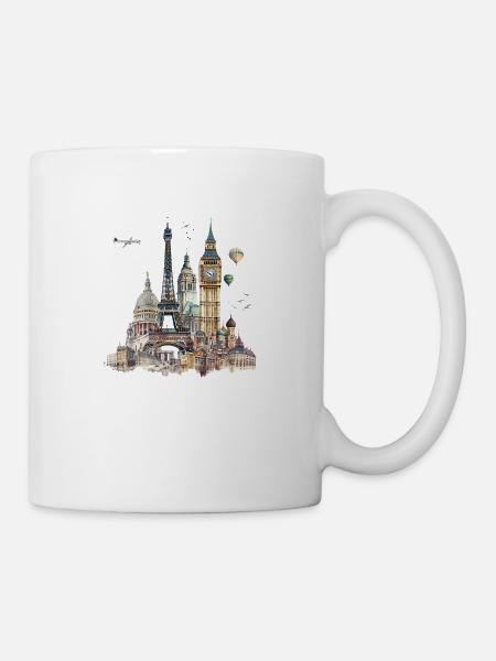 Les points de repère sont généralement des bâtiments - Mug blanc - blanc