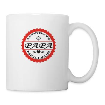 Approuvé meilleur PAPA - Mug blanc - blanc - Droite