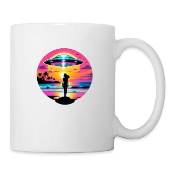 Beach UFO encounter during sunset. - Mug - white - Right