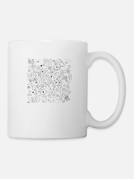 BlumenMuster - Tasse - Weiß