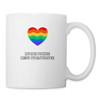 Mehr Pride Weniger Vorurteile LGBTQ Gay Pride - Tasse - Weiß - Rechts