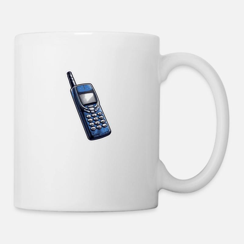 Téléphone portable rétro - Mug blanc - blanc