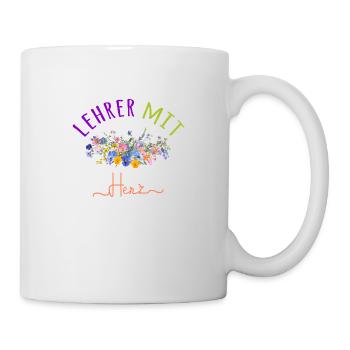 Lehrer mit Herz! Personalisierbares Design - Tasse - Weiß - Rechts