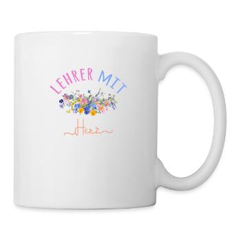 Lehrer mit Herz! Personalisierbares Design - Tasse - Weiß - Rechts