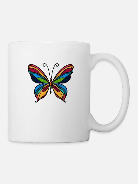 Schmetterling - Tasse - Weiß