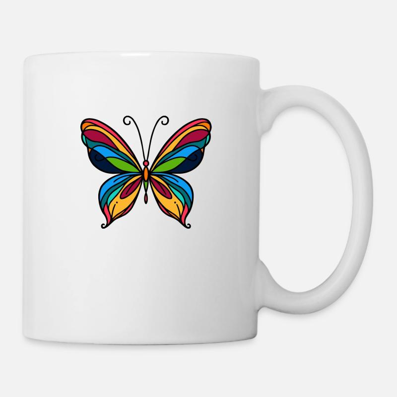 Schmetterling - Tasse - Weiß