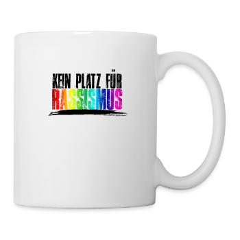 kein platz fuer rassismus maenner t shirt - Tasse - Weiß - Rechts