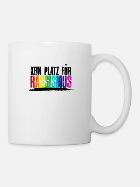 kein platz fuer rassismus maenner t shirt - Tasse - Weiß