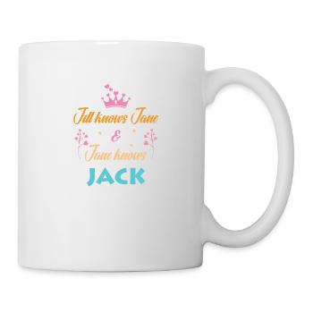 Dicton amusant - Jane connaît Jack - Mug blanc - blanc - Droite