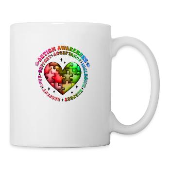 Autism Superhero Caregiver Puzzle Children Anomalous - Mug - white - Right