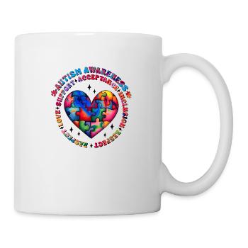 Autism Superhero Caregiver Puzzle Children Anomalous - Mug - white - Right