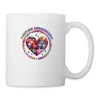 Autism Superhero Caregiver Puzzle Children Anomalous - Mug - white - Right