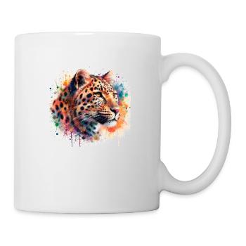 Leopard im Aquarell - Tasse - Weiß - Rechts