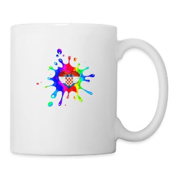 Kroatien hrvatska kroatien hrv hr zagreb geteilte Flagge - Tasse - Weiß - Rechts