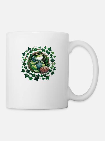 Knitting Frog - Mug - white