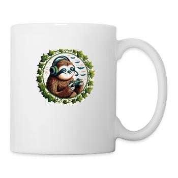 Gaming-Faultier - Tasse - Weiß - Rechts