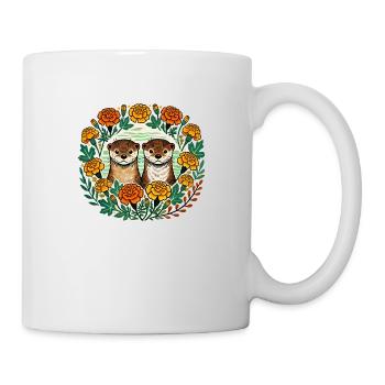 Loutres souci - Mug blanc - blanc - Droite