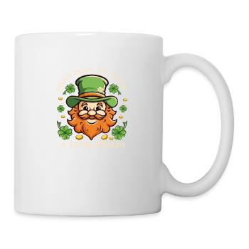 Irish Irland Kleeblatt Leprechaun Kobold Reim - Tasse - Weiß - Rechts