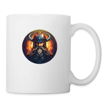 Viking Warrior with Helmet and Scenery - Mug - white - Right