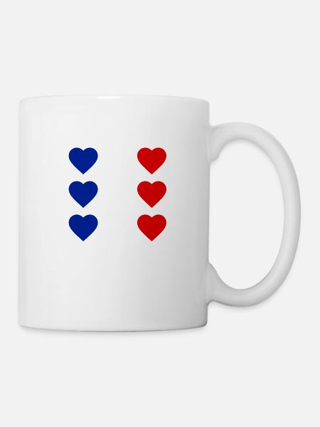 Coeur France - Mug blanc - blanc