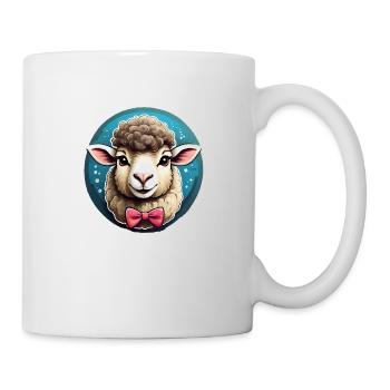 Lustiges Schaf Comic - Tasse - Weiß - Rechts