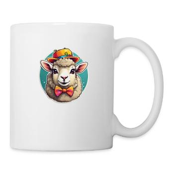 Lustiges Schaf Comic - Tasse - Weiß - Rechts