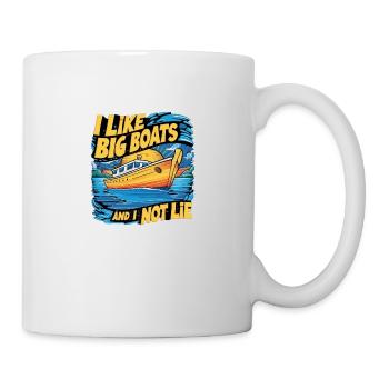 J’aime les gros bateaux et je ne peux pas mentir la conception de chemises - Mug blanc - blanc - Droite
