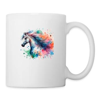Pferd in Aquarell - Tasse - Weiß - Rechts