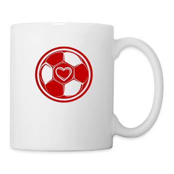 Fussball Symbol Herz Mannschaft - Tasse - Weiß - Rechts