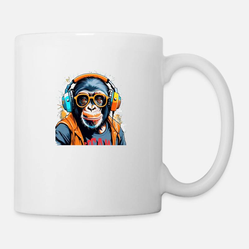 DJ Affe Chimpanse Musik - Tasse - Weiß