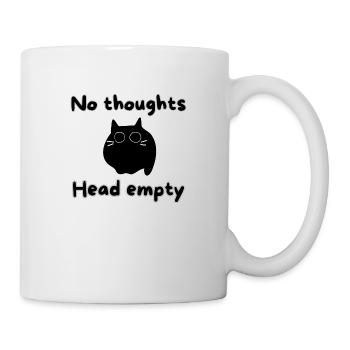 Black Cat Shirt No toughts, Head Empty - Mug blanc - blanc - Droite