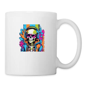 DJ Totenkopf Skull - Tasse - Weiß - Rechts