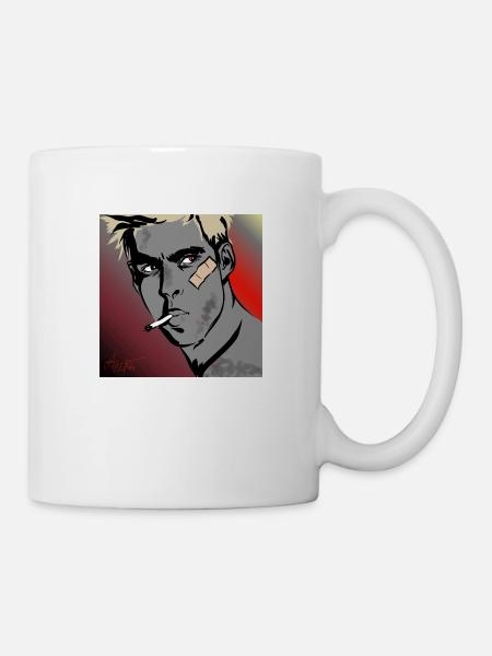 Mann mit Zigarette - Tasse - Weiß