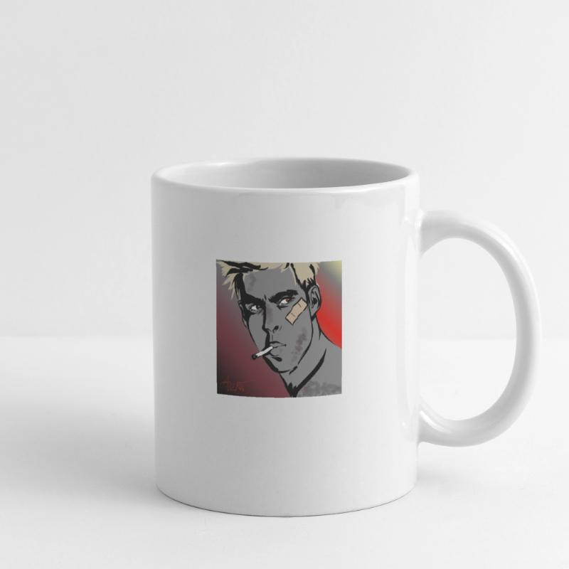 Mann mit Zigarette Tasse
