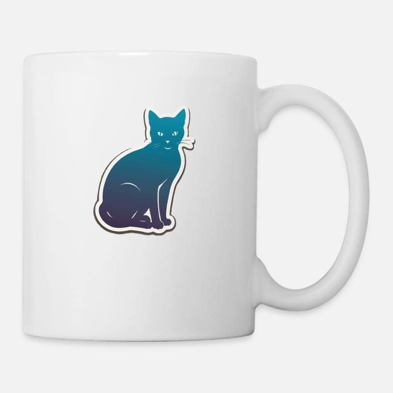 Katze Silhouette - Tasse - Weiß