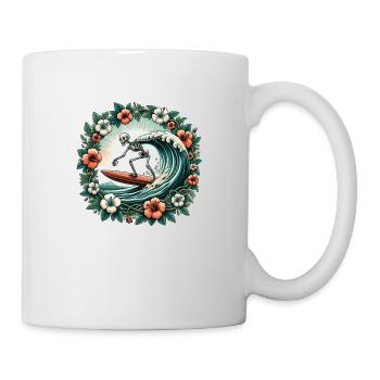 Squelette de surf - Mug blanc - blanc - Droite