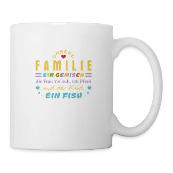 Familie - Unsere gemischte Familie - lustiger Reim - Tasse - Weiß - Rechts