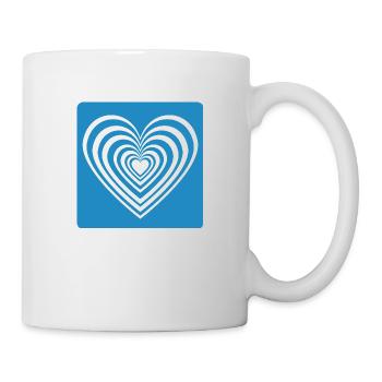 Coeur bleu - Mug blanc - blanc - Droite